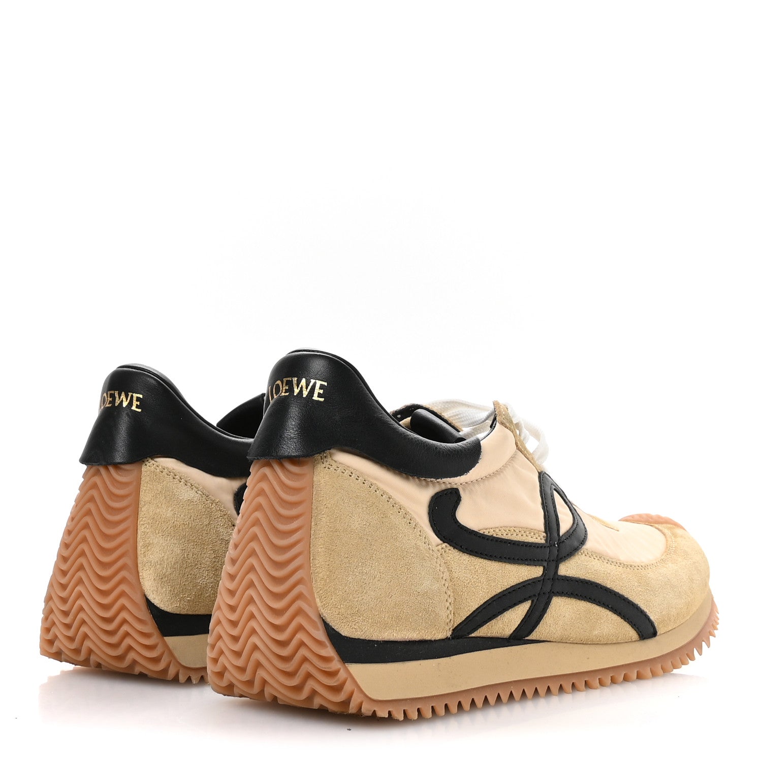 Loewe Nylon Suede Flow Runner Sneakers 40 Gold Black 5 of 8