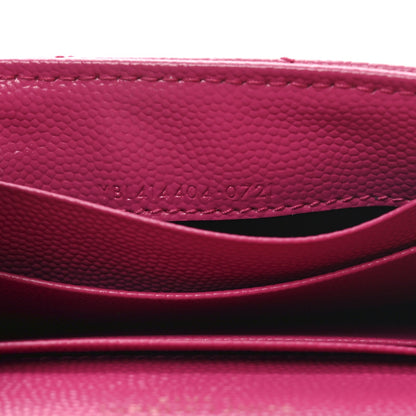 Saint Laurent Grain De Poudre Matelasse Chevron Small Monogram Envelope Wallet Bubblegum 7 of 7