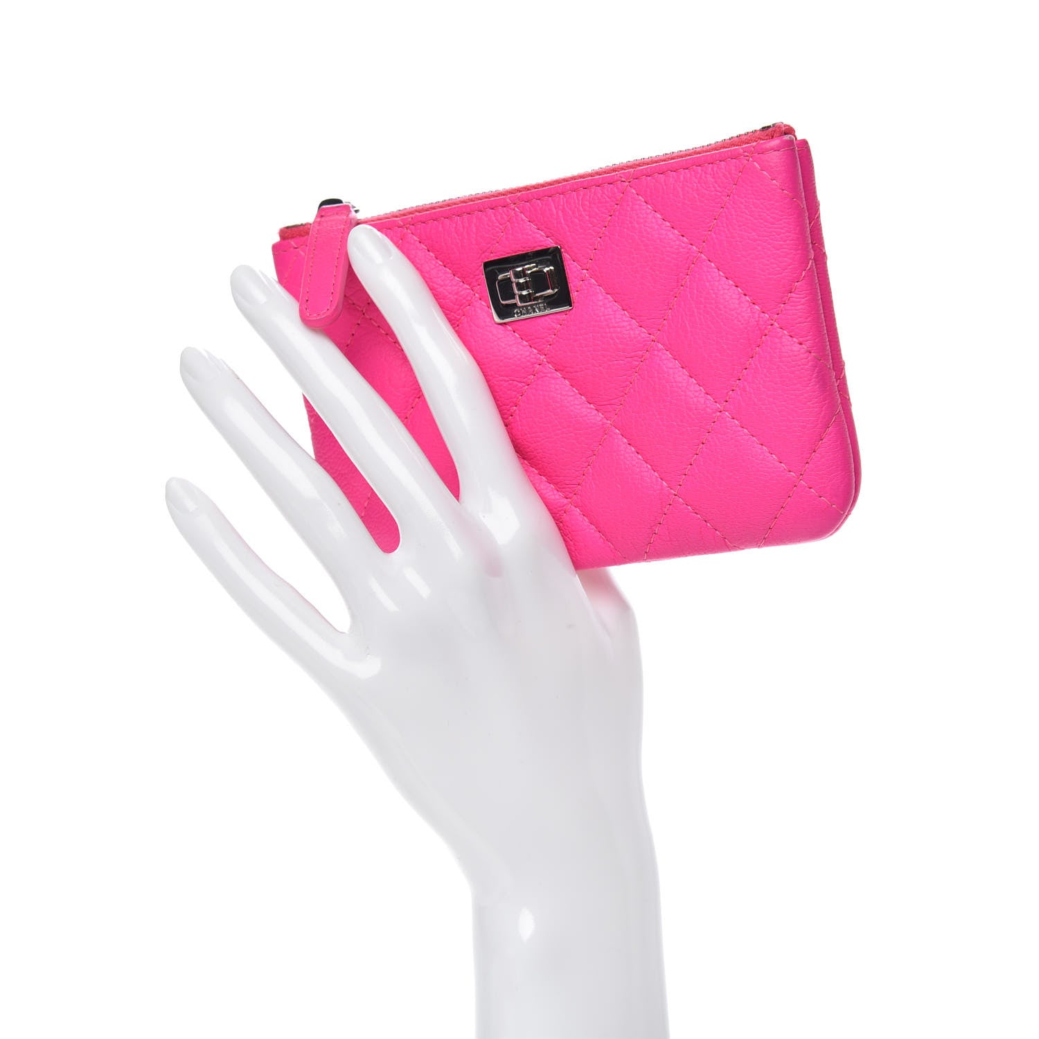Chanel Goatskin Quilted Small Reissue Cosmetic Case Pink 2 of 9