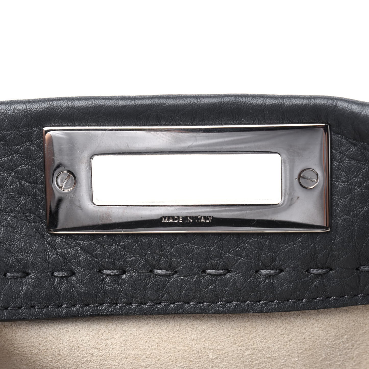 Cuoio Romano Selleria Bi-Color Medium Peekaboo Iconic Satchel Asfalto Latte