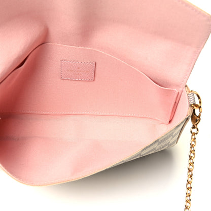 Louis Vuitton Damier Azur Pochette Felicie Chain Wallet Rose Ballerine 5 of 5