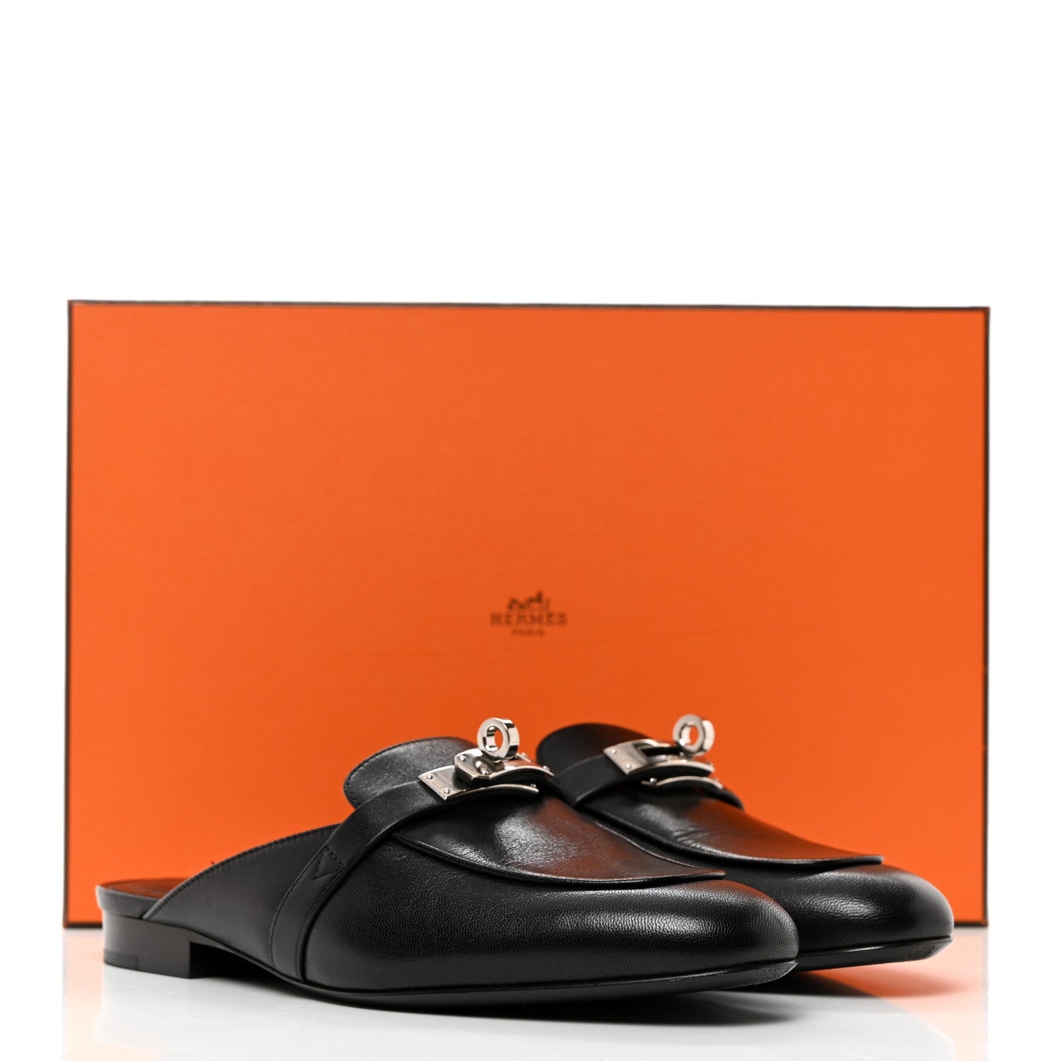 Hermes Goatskin Oz Mules 35 Black 9 of 9
