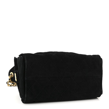 Chanel Suede Quilted Small Chanel 25 Handbag Black 4 of 10