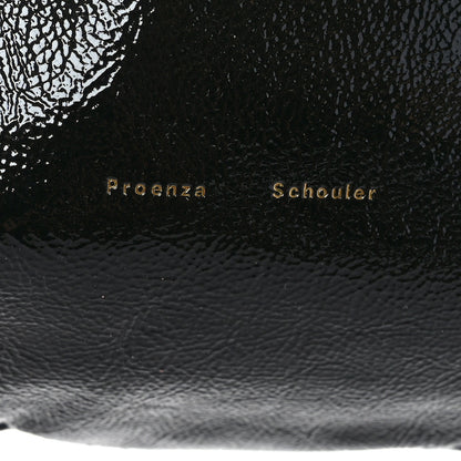 Proenza Schouler Crinkled Patent Calfskin Drawstring Pouch Black 6 of 8
