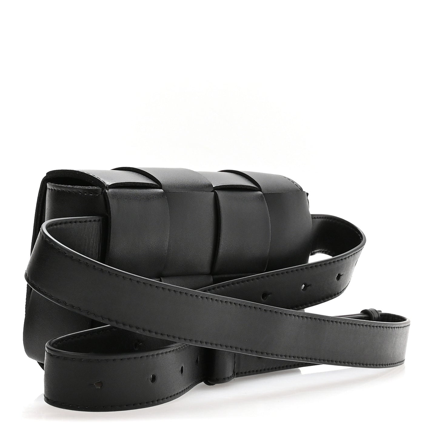 Nappa Maxi Intreccio The Belt Cassette Bag Black