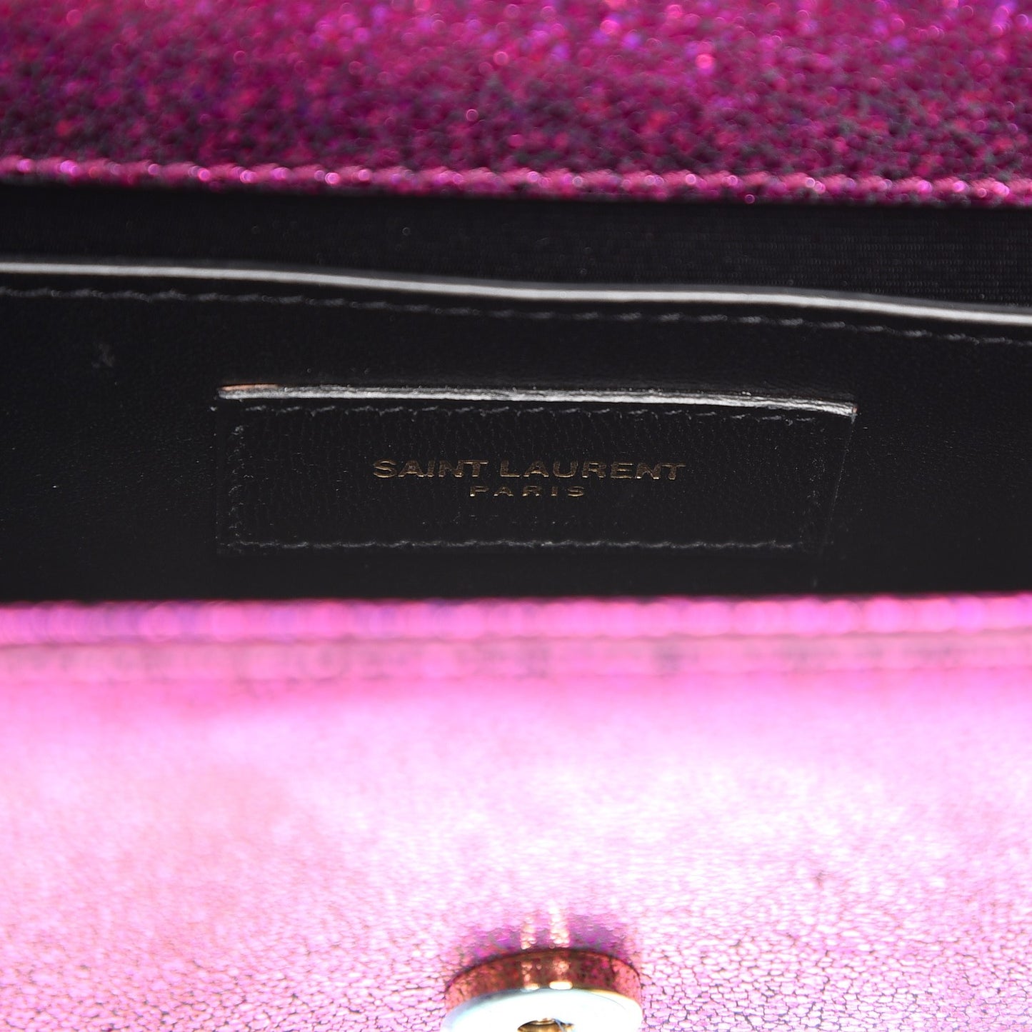 Metallic Calfskin Small Classic Monogram Kate Satchel Fuchsia