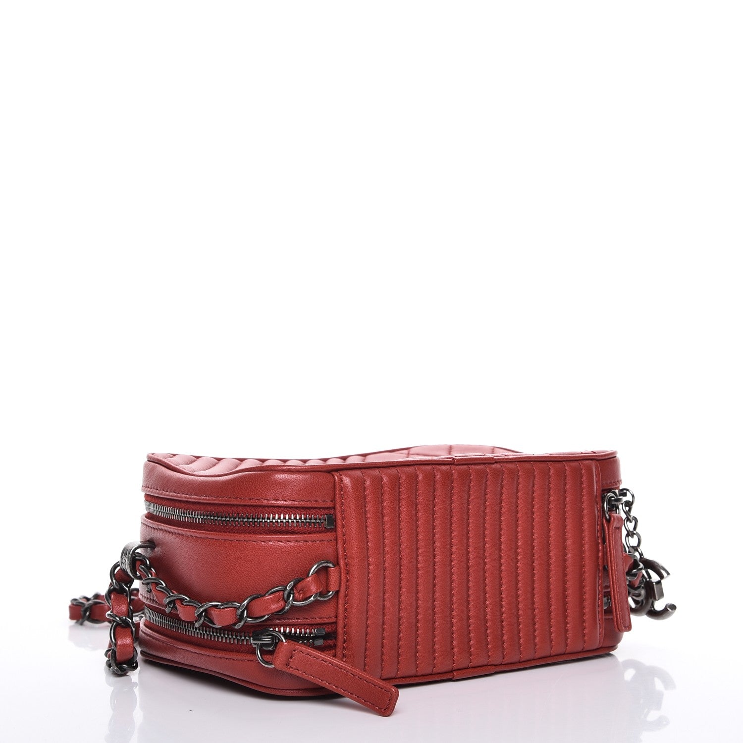 Chanel Lambskin Quilted Small Coco Boy Camera Case Red 4 of 9