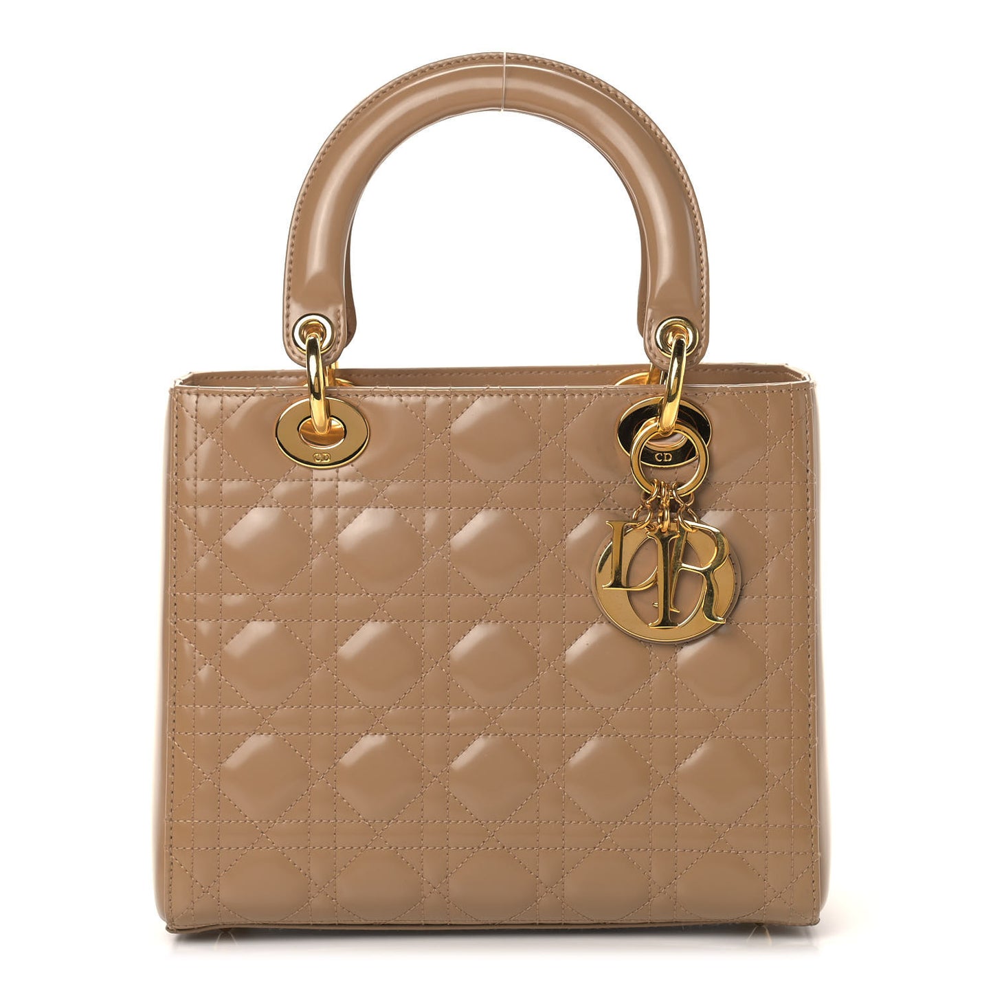 Patent Cannage Medium Lady Dior Brown