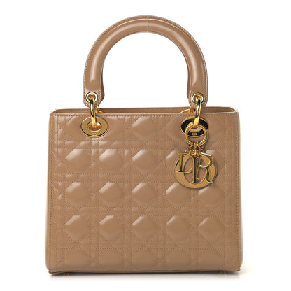 Christian Dior Patent Cannage Medium Lady Dior Brown 1 of 10