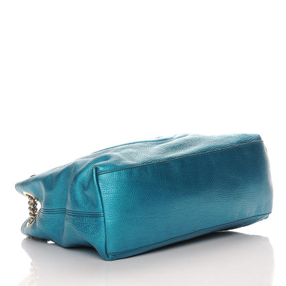 Gucci Metallic Cellarius Calfskin Medium Soho Chain Shoulder Bag Deep Cobalt 4 of 15