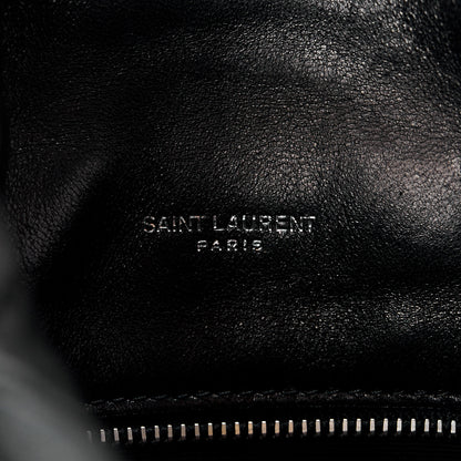 Saint Laurent Lambskin Quilted Toy Loulou Puffer Monogram Chain Satchel Black 6 of 12