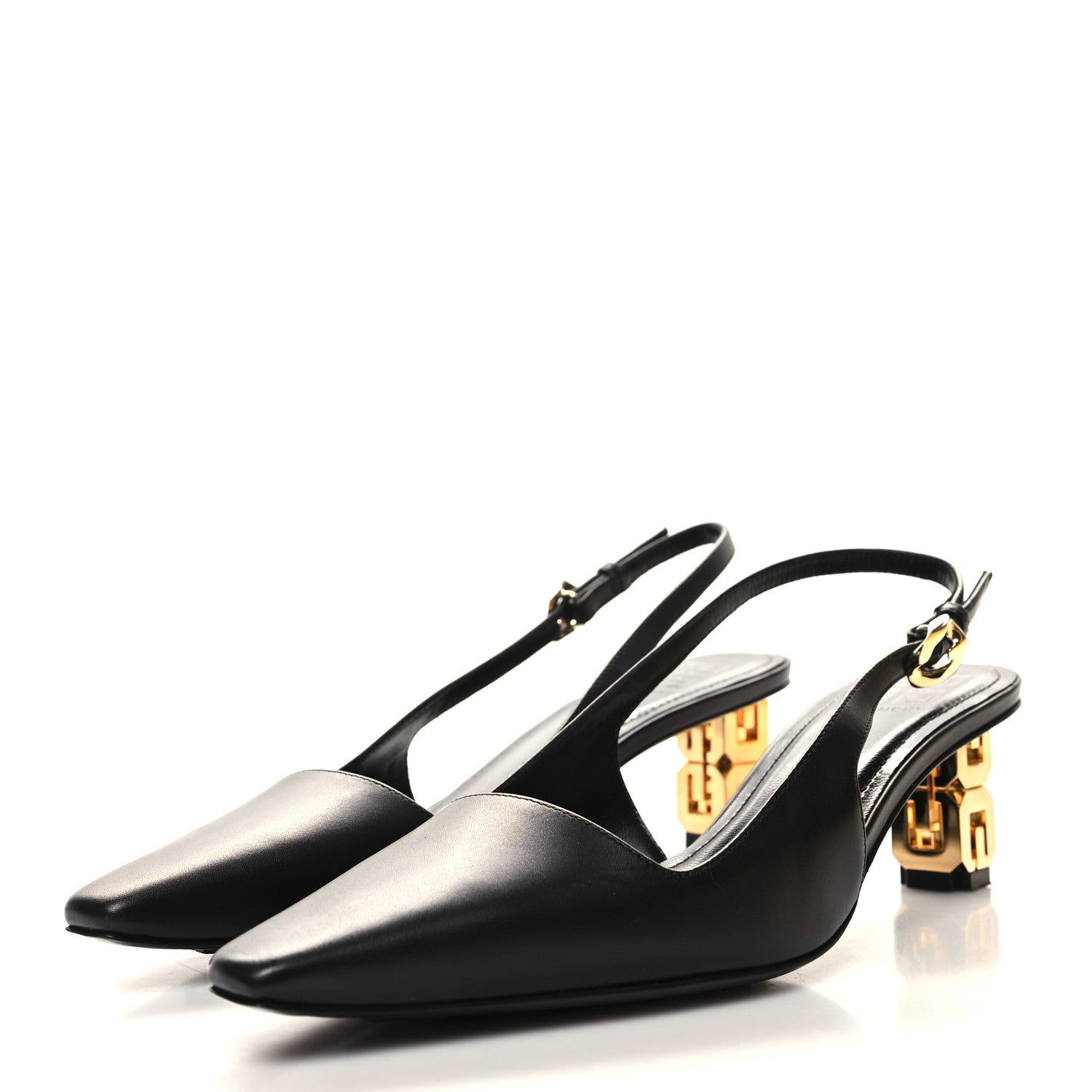 Givenchy Calfskin G Cube 50mm Slingback Pumps 37 Black 3 of 10