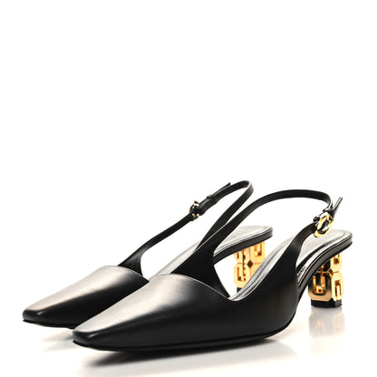 Givenchy Calfskin G Cube 50mm Slingback Pumps 37 Black 3 of 10