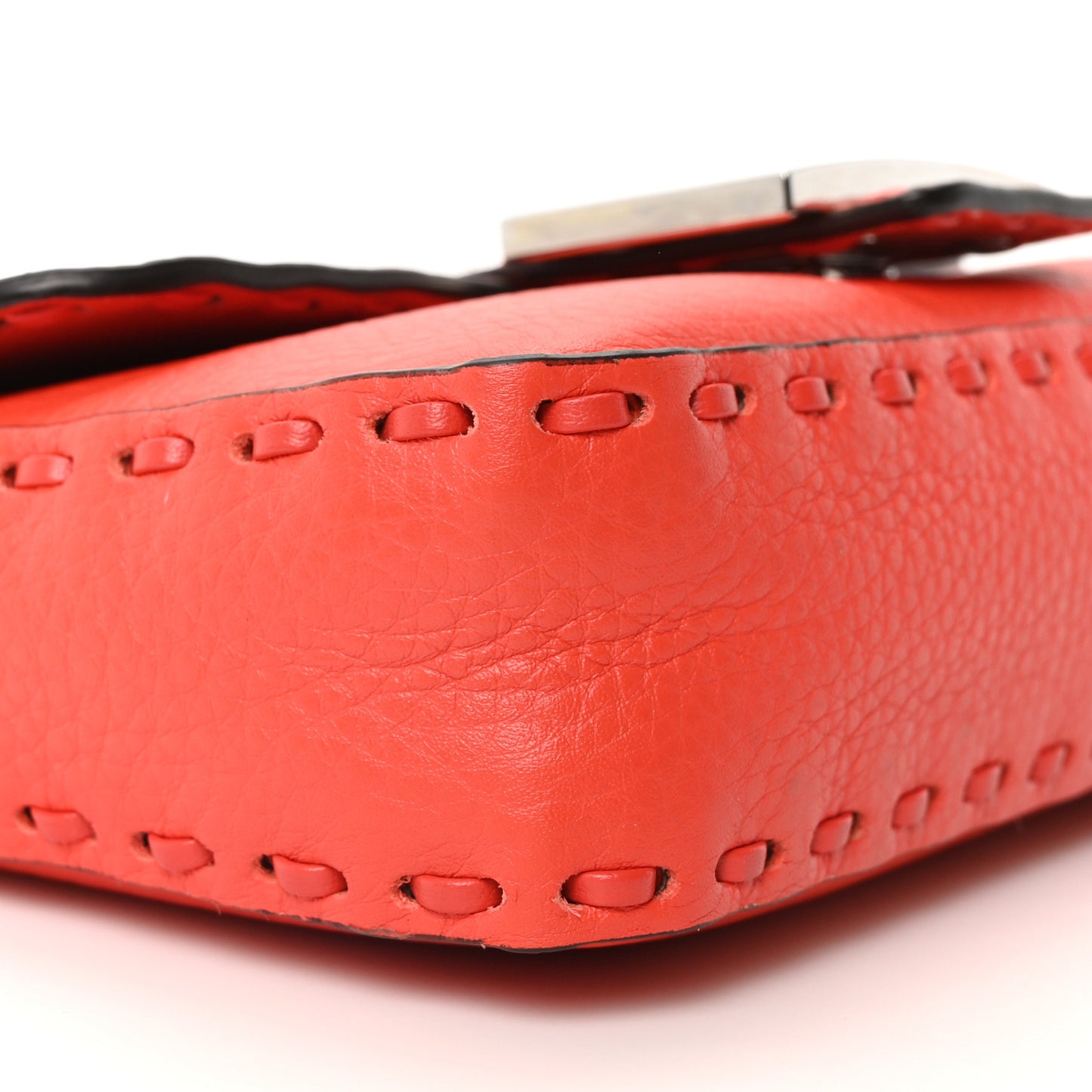 Cuoio Roma Sellerissima Nappa Sintetica Tape Stitch Mini Baguette Orange