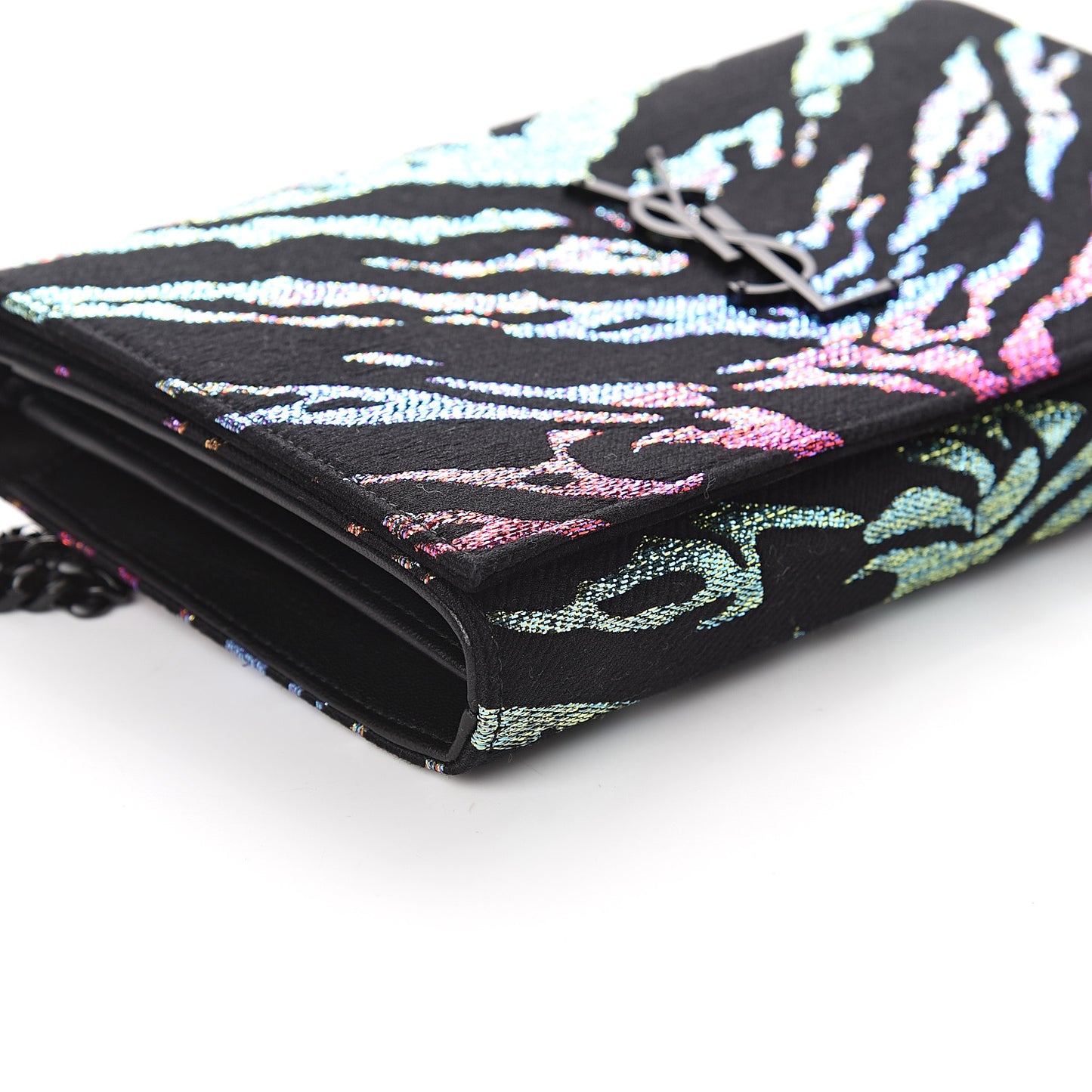 Tiger Burnout Monogram Chain Wallet Multicolor