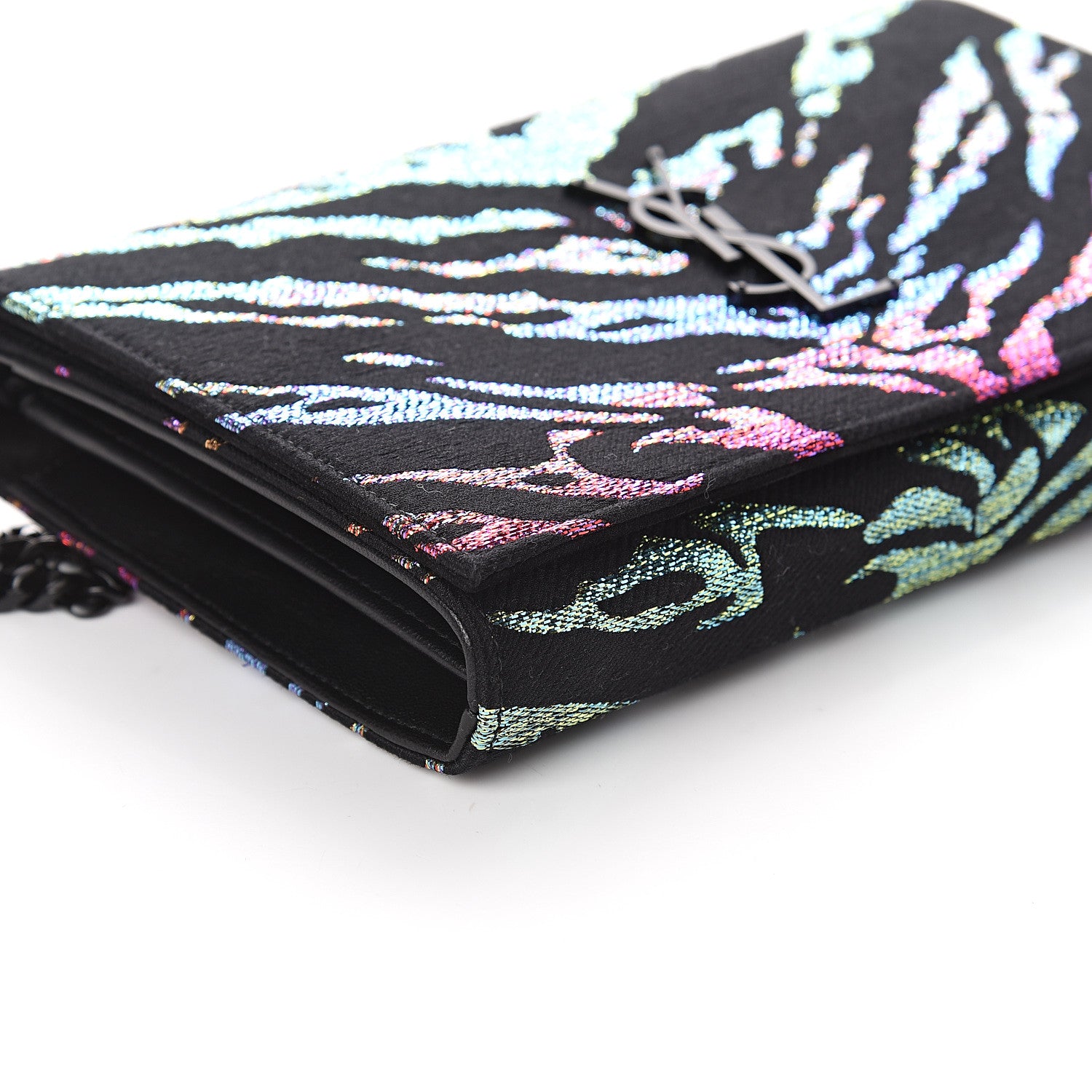 Saint Laurent Tiger Burnout Monogram Chain Wallet Multicolor 8 of 9