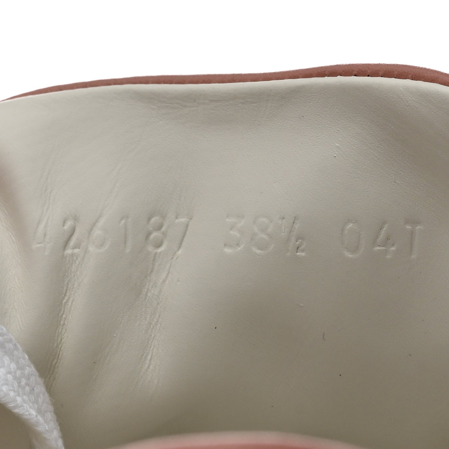 GG Monogram Calfskin Womens Low Top Sneakers 38.5 Pink Soft Pink
