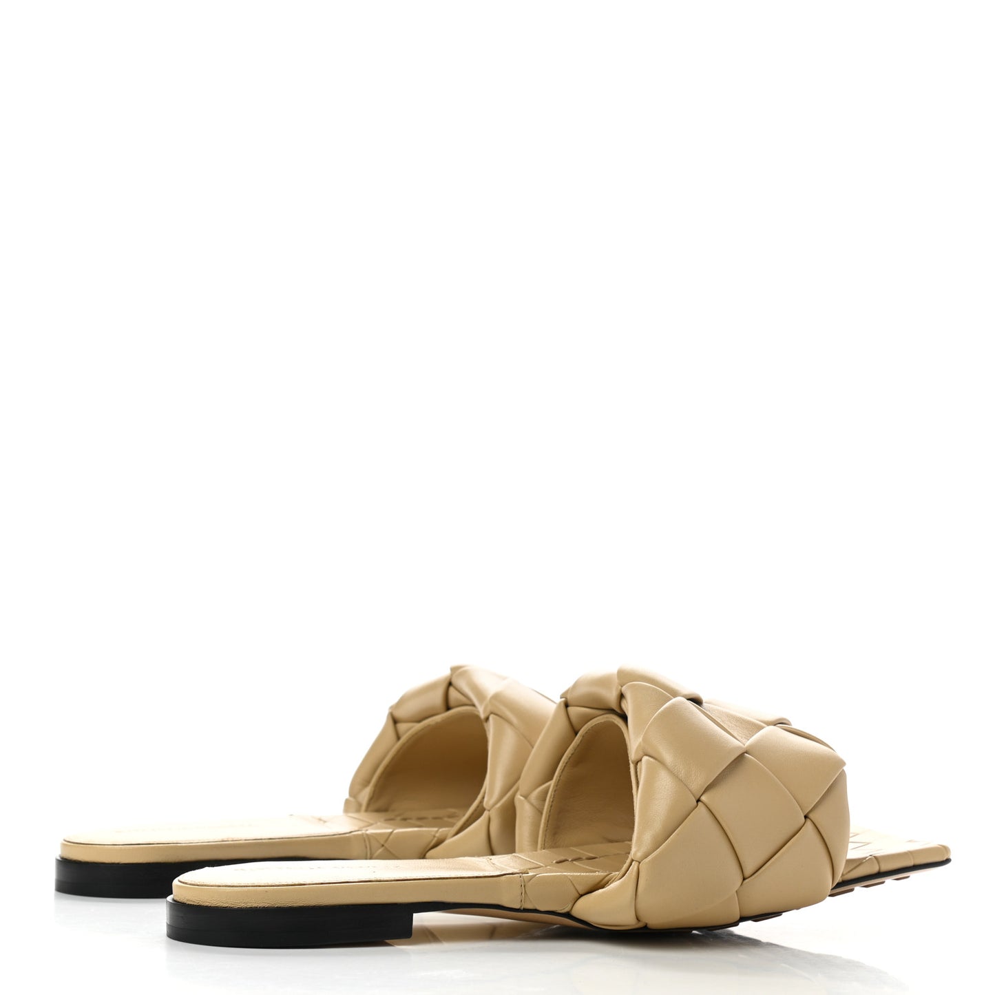 Nappa Maxi Intrecciato Lido Flat Sandals 41 Cane Sugar