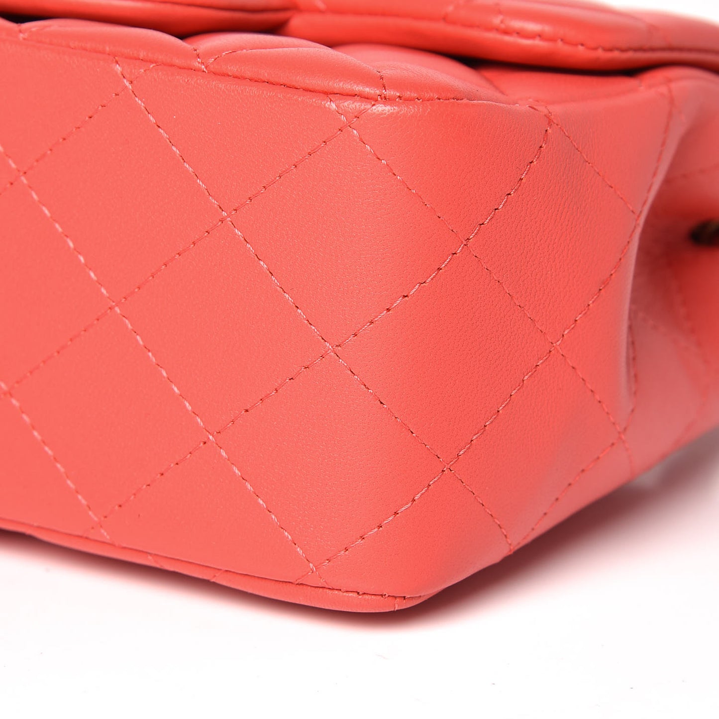 Lambskin Quilted Mini Square Flap Red
