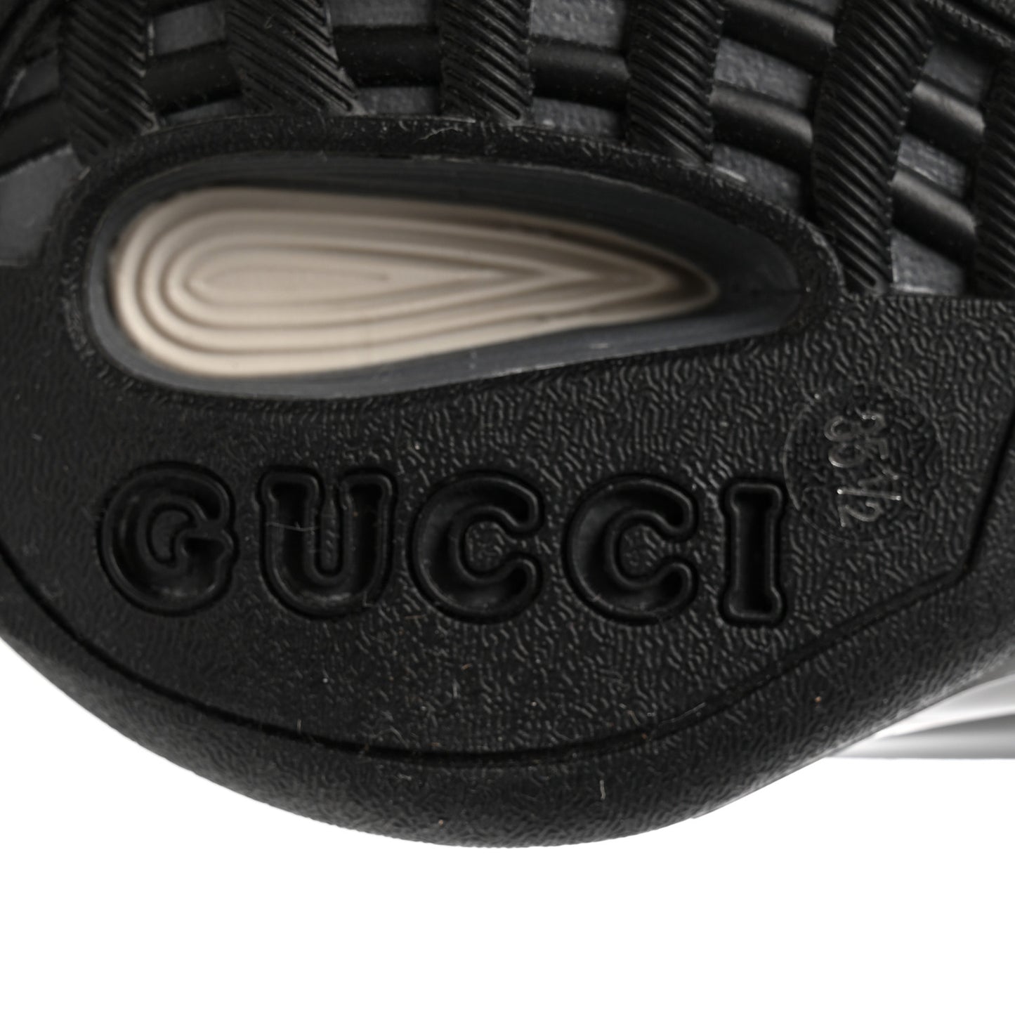 Technical Knit Fabric Suede Calfskin Mens Gucci Run Sneakers 35.5 Light Grey Brown