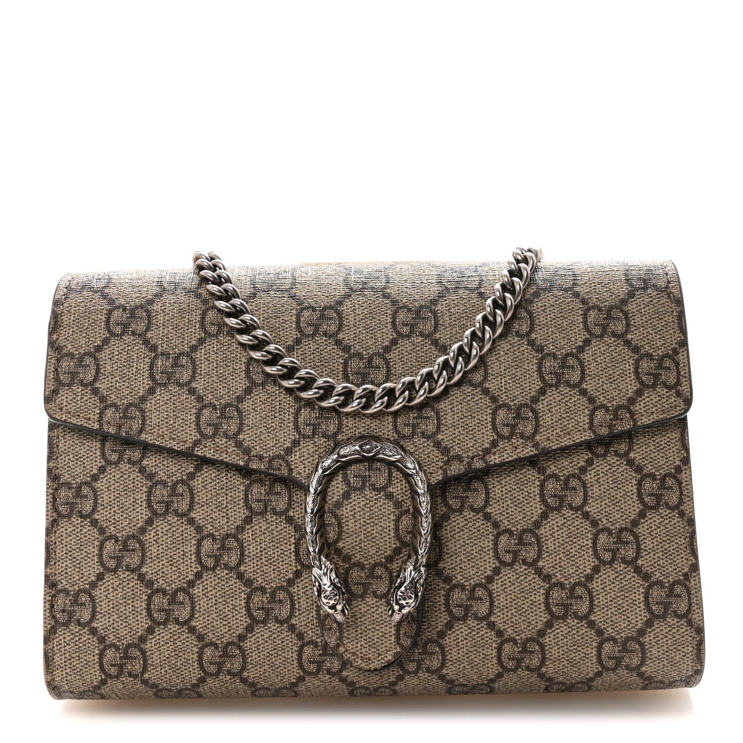 GG Supreme Monogram Mini Dionysus Chain Wallet Beige Taupe
