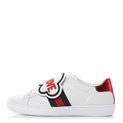 Gucci Calfskin Ayers Web Blind for Love Embroidered Womens Ace Sneakers 36 White 1 of 9