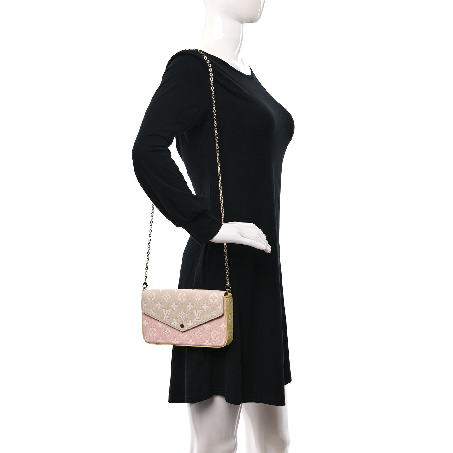 Empreinte Spring in the City Felicie Pochette Chain Wallet Pink Beige Yellow