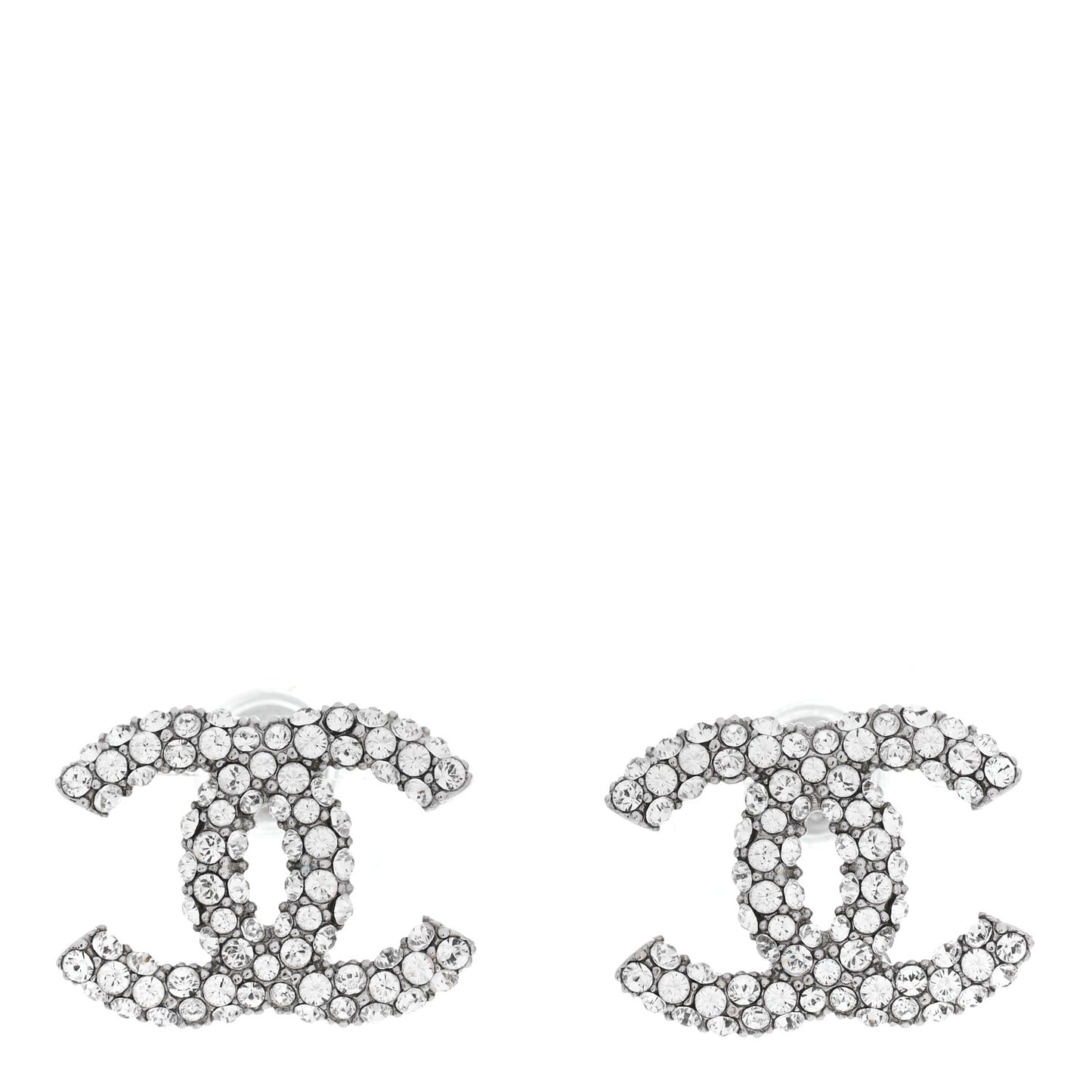 Crystal CC Earrings Silver