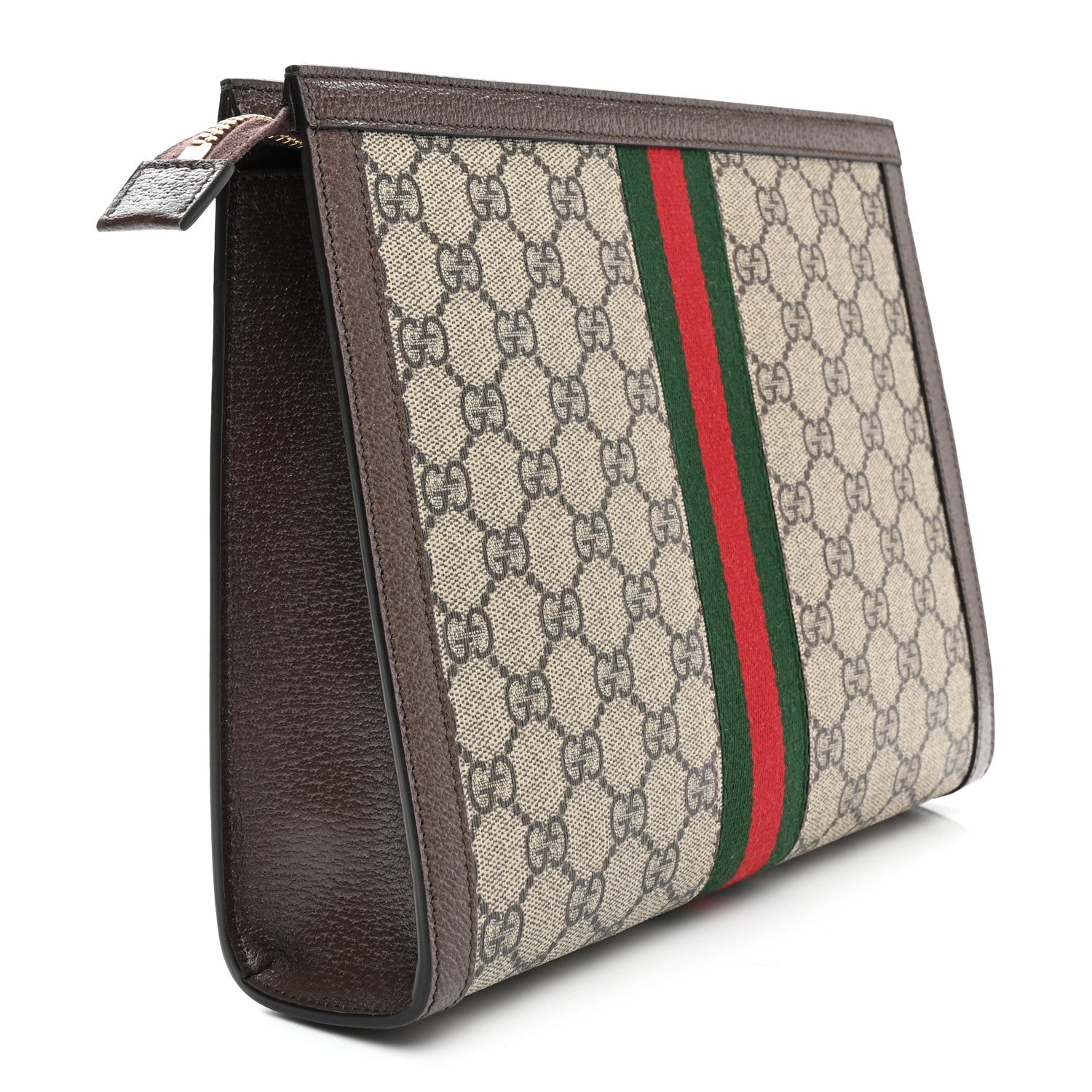 Gucci GG Supreme Monogram Web Ophidia Pouch Brown 3 of 8
