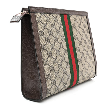 Gucci GG Supreme Monogram Web Ophidia Pouch Brown 3 of 8