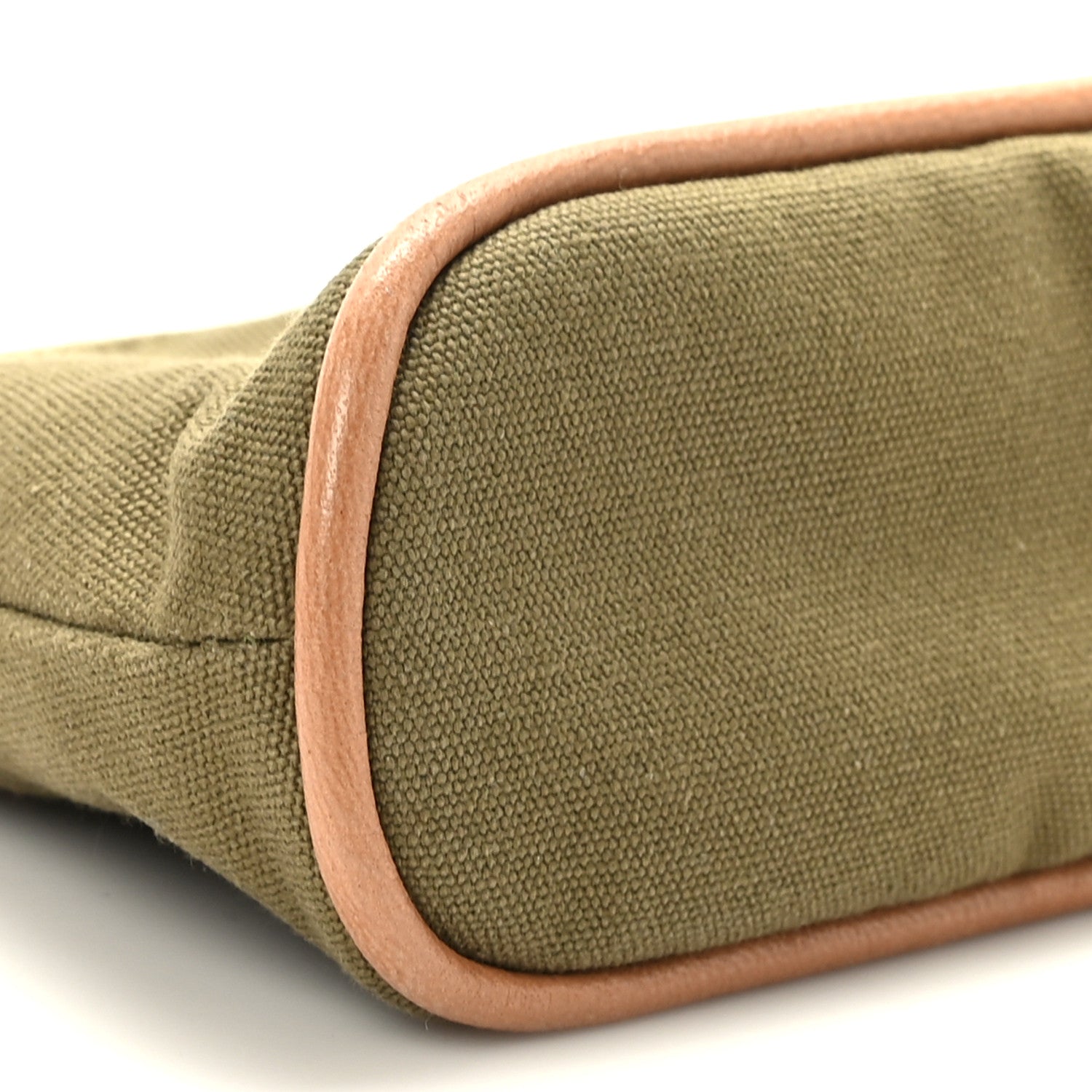 Hermes Cotton Canvas Mini Bolide Travel Cosmetic Pouch Khaki 7 of 8