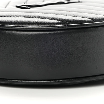Saint Laurent Calfskin Matelasse Chevron Round Vinyle Camera Bag Black 10 of 11