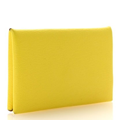 Hermes Chevre Mysore Calvi Card Case Lime 3 of 7