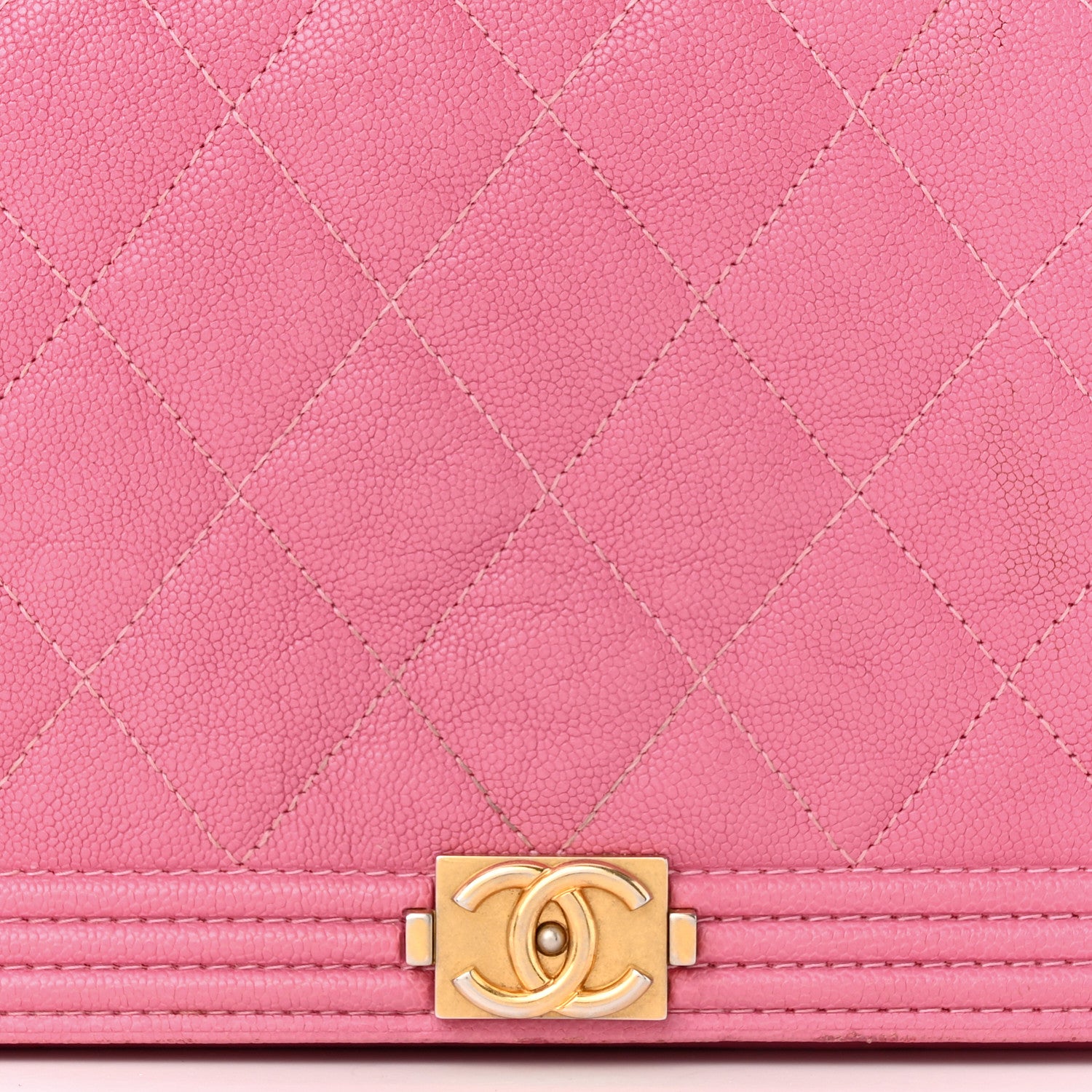 Chanel Caviar Quilted Boy Wallet On Chain WOC Pink 9 of 14