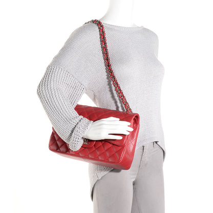 Chanel Caviar Jumbo Double Flap Dark Red 2 of 9