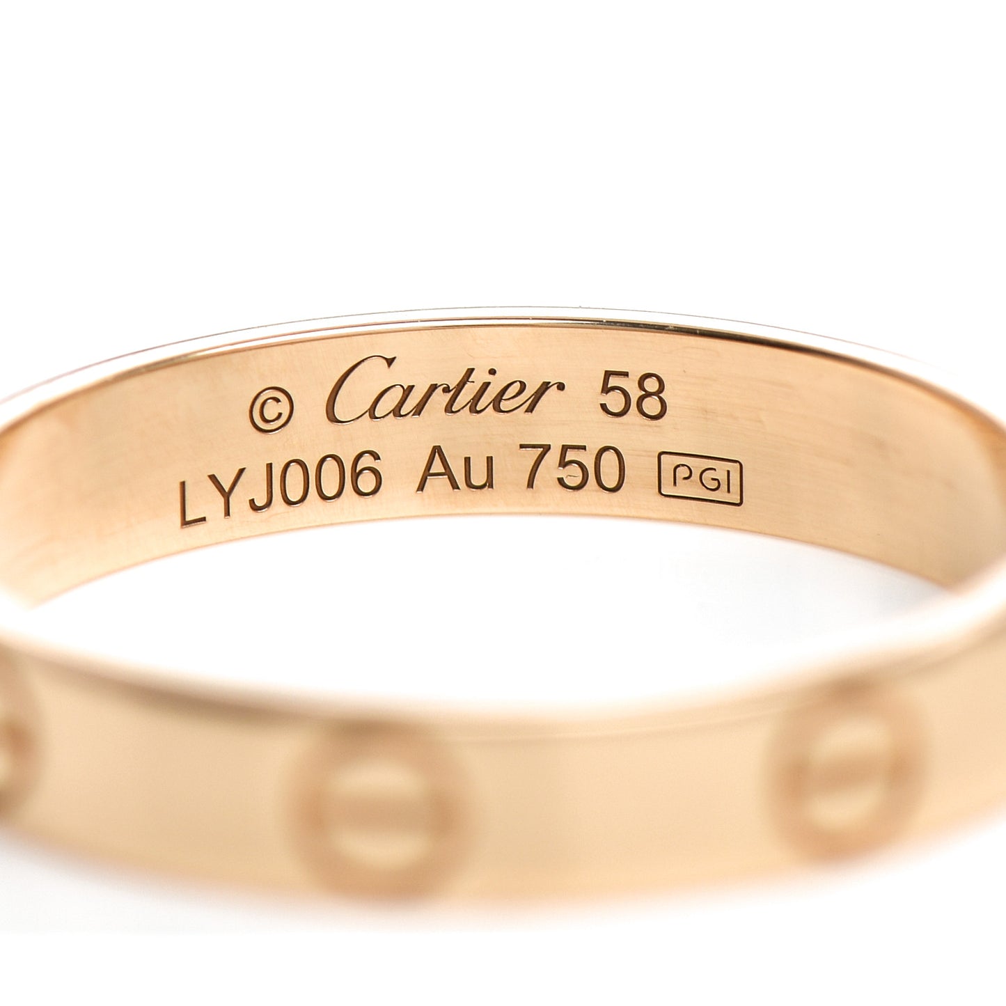 18K Yellow Gold 3.5mm LOVE Wedding Band Ring 58 8.25