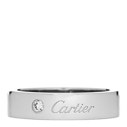 Cartier Platinum Diamond 5mm C De Cartier Wedding Band Ring 57 8 1 of 4