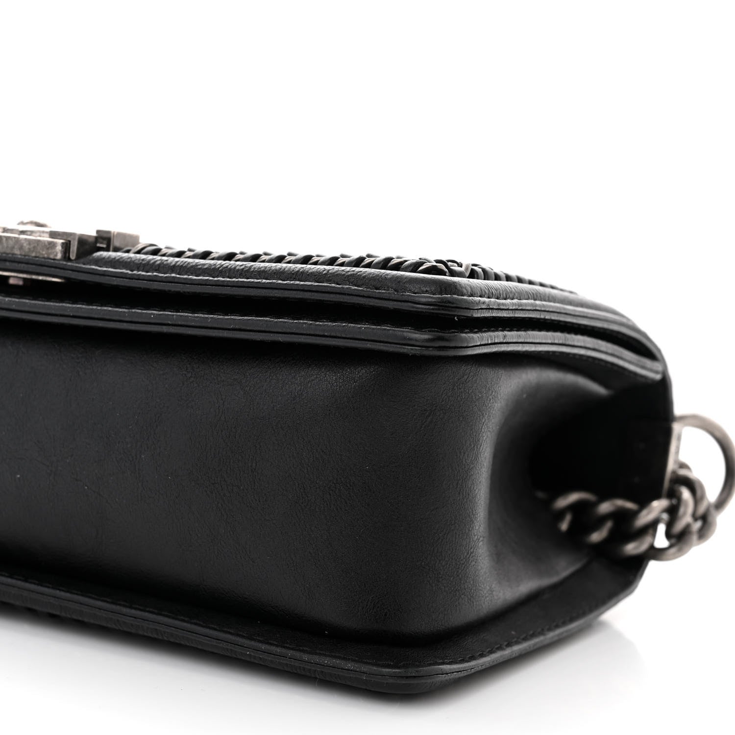 Chanel Goatskin Quilted Medium Top Handle Boy Flap Black 10 of 11