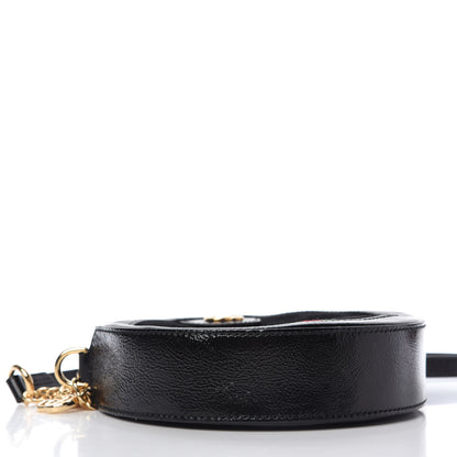 Gucci Suede Patent Web Mini Ophidia Round Shoulder Bag Black 4 of 10