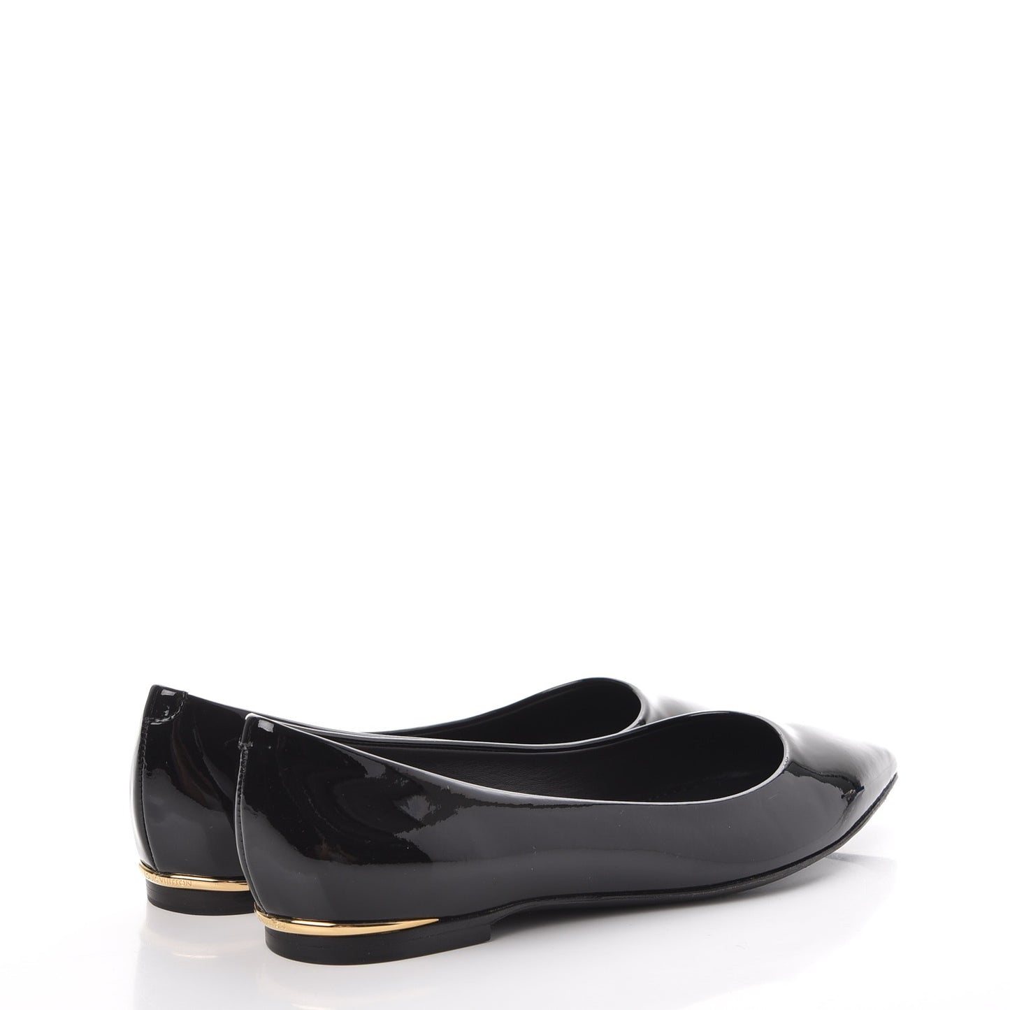 Patent Calfskin Eyeline Ballerina Flats 34.5 Black