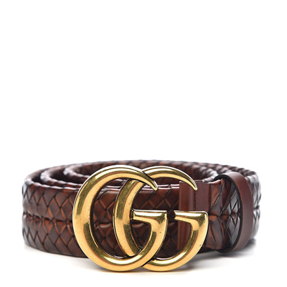 Gucci Calfskin Braided Double G 40mm Belt 95 38 Cuoio Bruciato 1 of 4