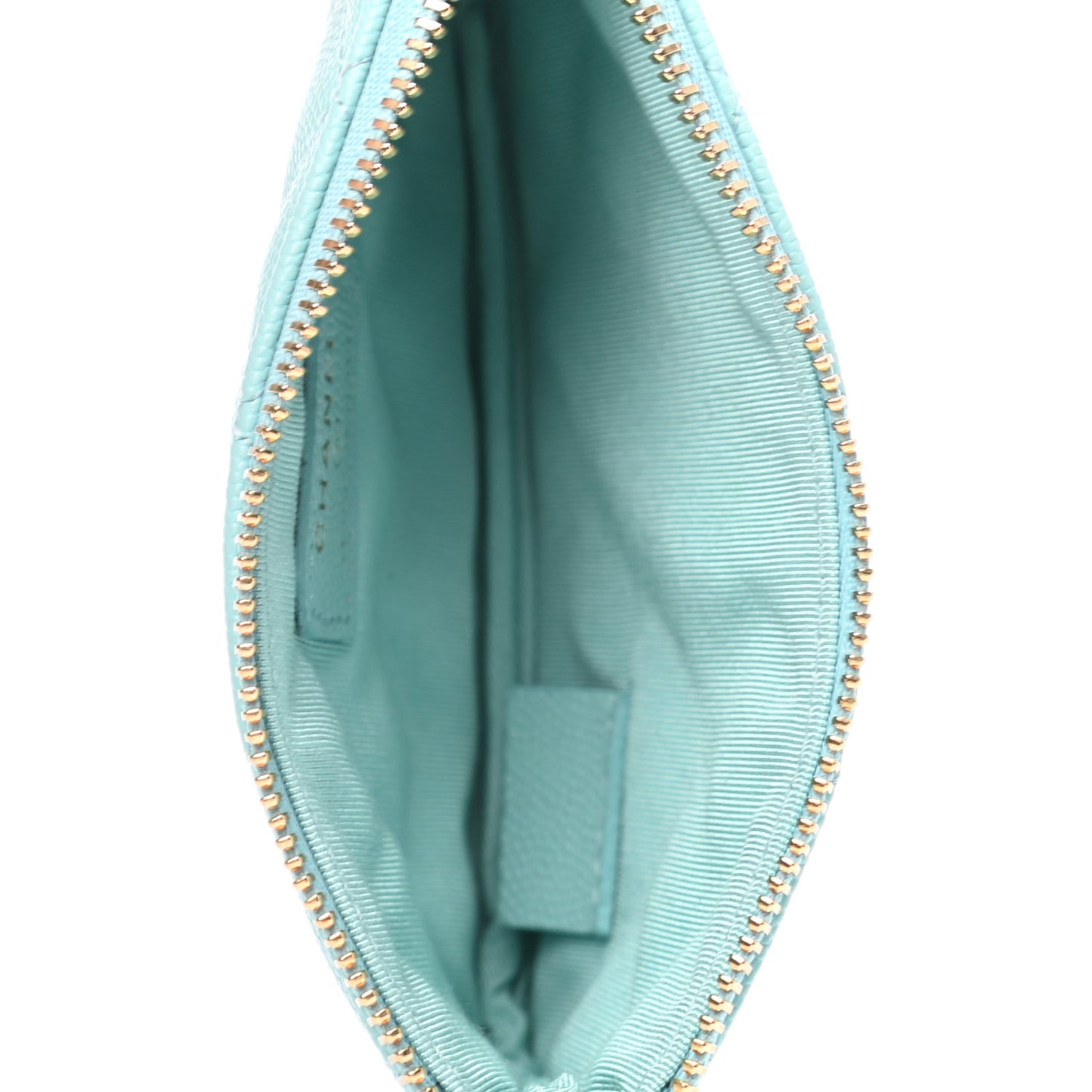 Caviar Quilted Small Cosmetic Case Light Blue