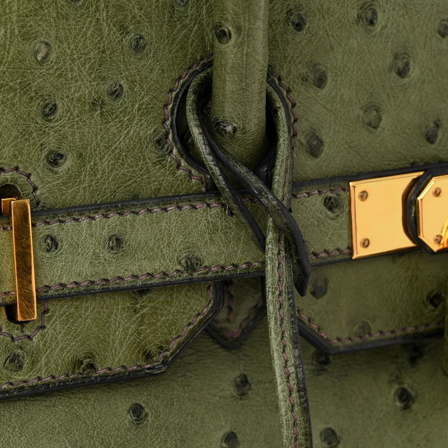 Ostrich Birkin 35 Vert Olive