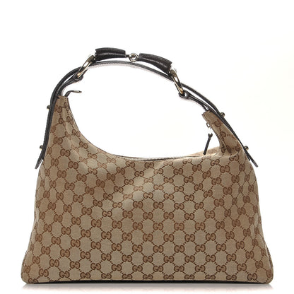 Gucci Monogram Medium Horsebit Chain Hobo Dark Brown 1 of 7