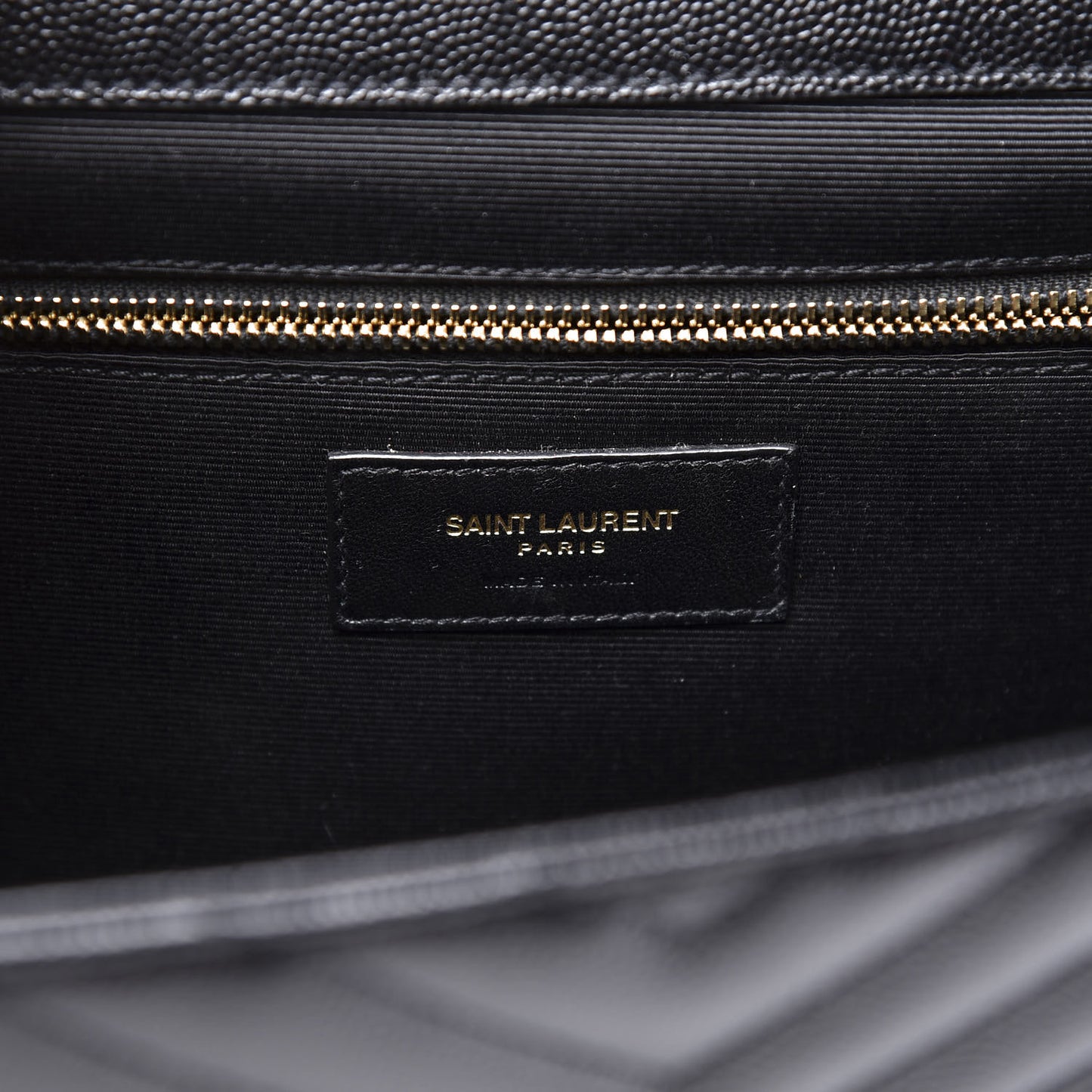 Grain De Poudre Matelasse Chevron Large Monogram Satchel Black
