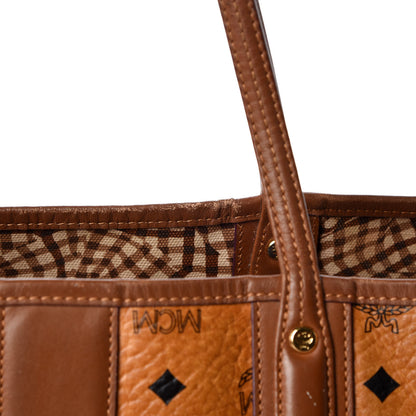 MCM Visetos Medium Liz Reversible Shopper Tote Cognac 21 of 39