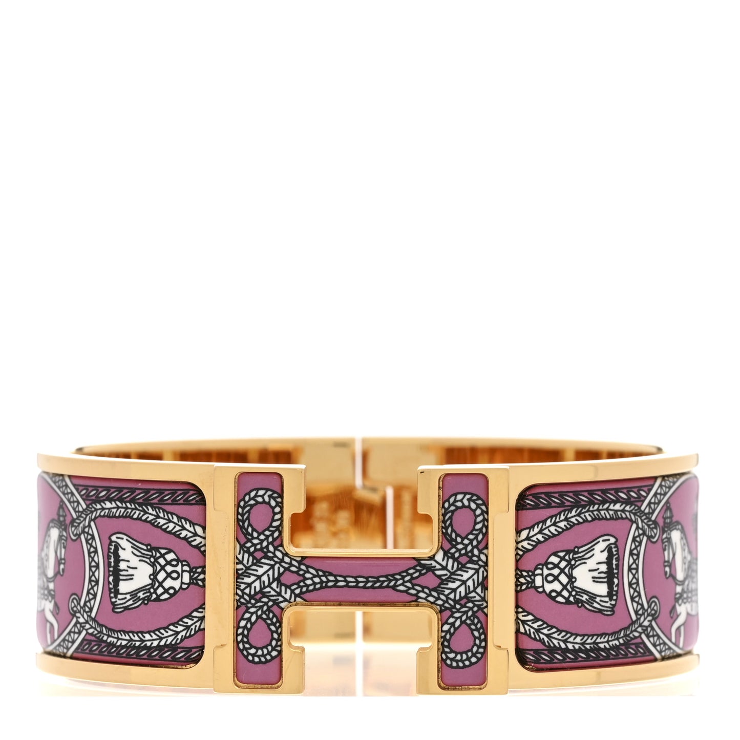 Enamel Printed Wide Grand Apparat Clic Clac H Bracelet PM Crepuscule Violet