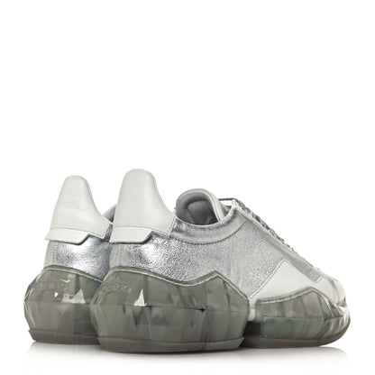 Jimmy Choo Metallic Calfskin Womens Diamond F Low Top Sneaker 36.5 White Silver 4 of 10