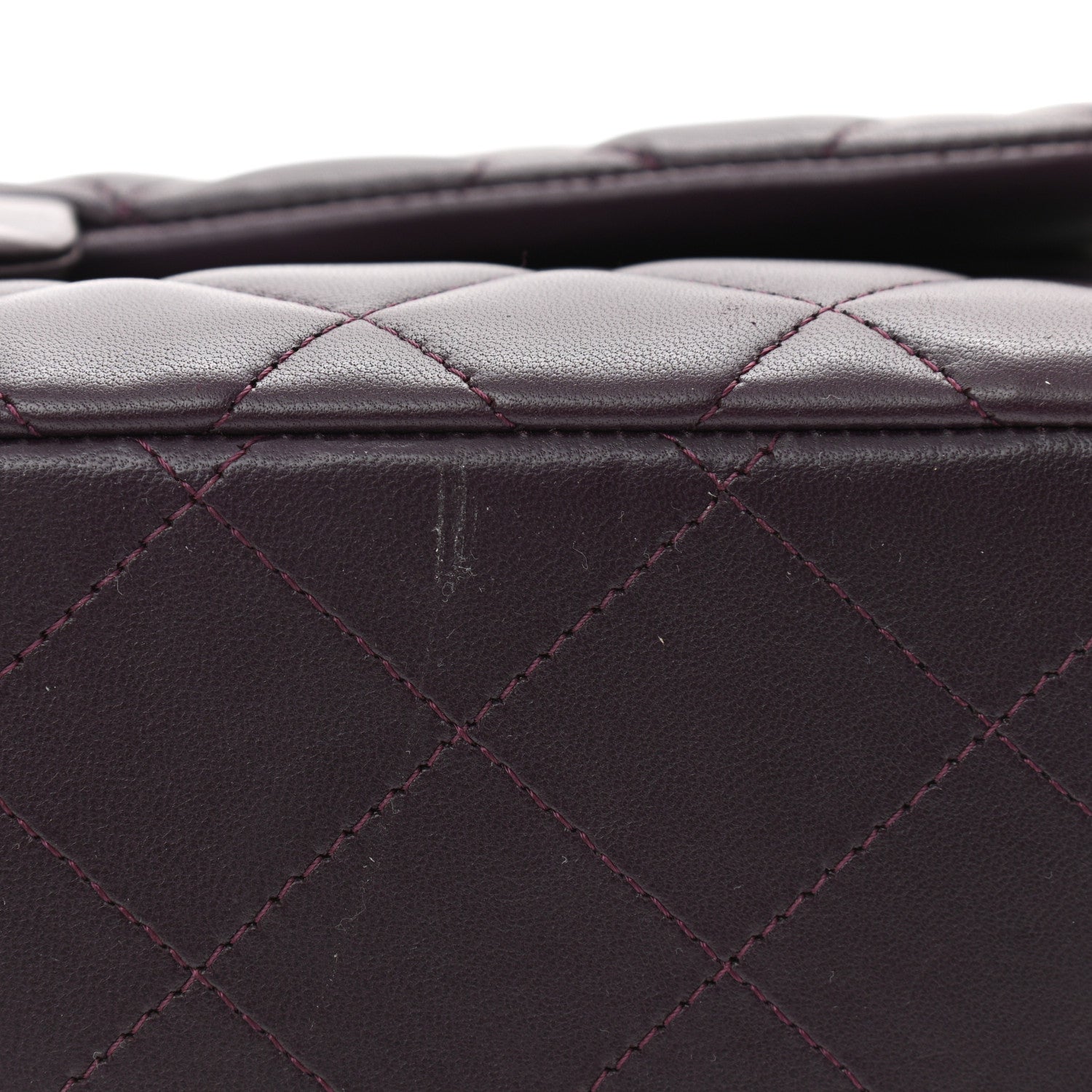 Chanel Lambskin Quilted Jumbo Double Flap Purple 11 of 12