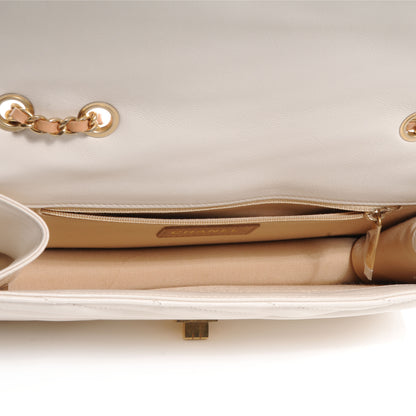 Chanel Calfskin Chevron Gabrielle Flap Off White 7 of 9